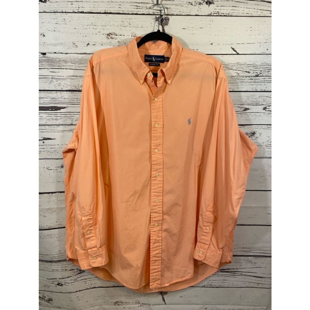 Men's Ralph Lauren Peach Button Down Shirt XL